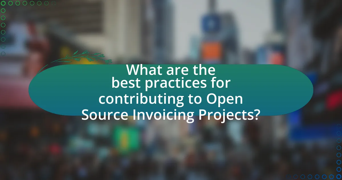 What are the best practices for contributing to Open Source Invoicing Projects?